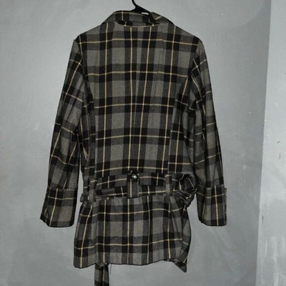 BB Dakota Plaid Double Breasted Peacoat - Picture 3 of 4